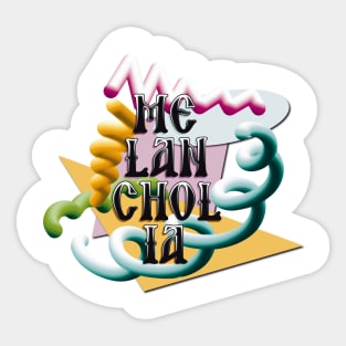 Melancholia in the 90s Sticker